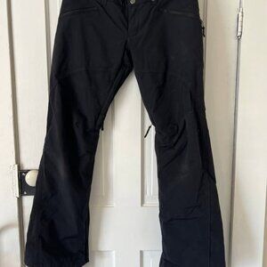 Burton women’s black ski snowboard pants small dry ride flared waterproof
